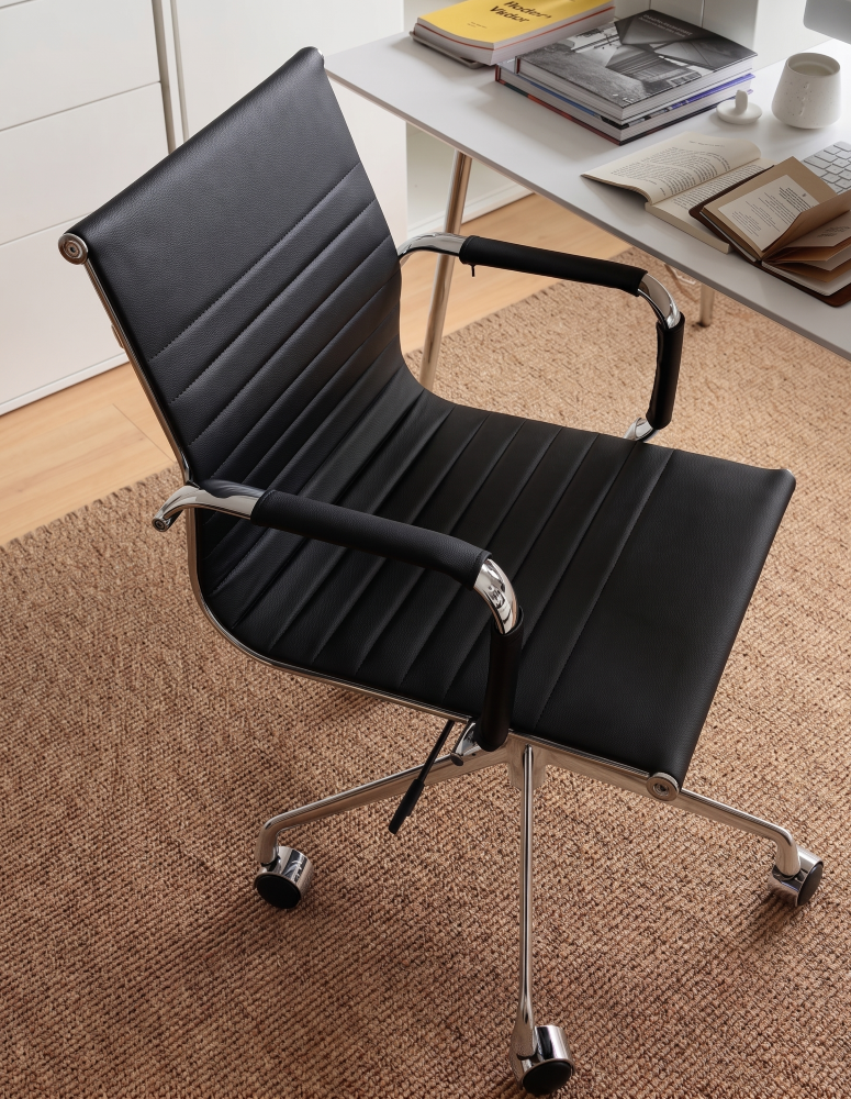 Eames Office Meeting Chair– Ergonomic Cushion Metal Armrest Alloy Base