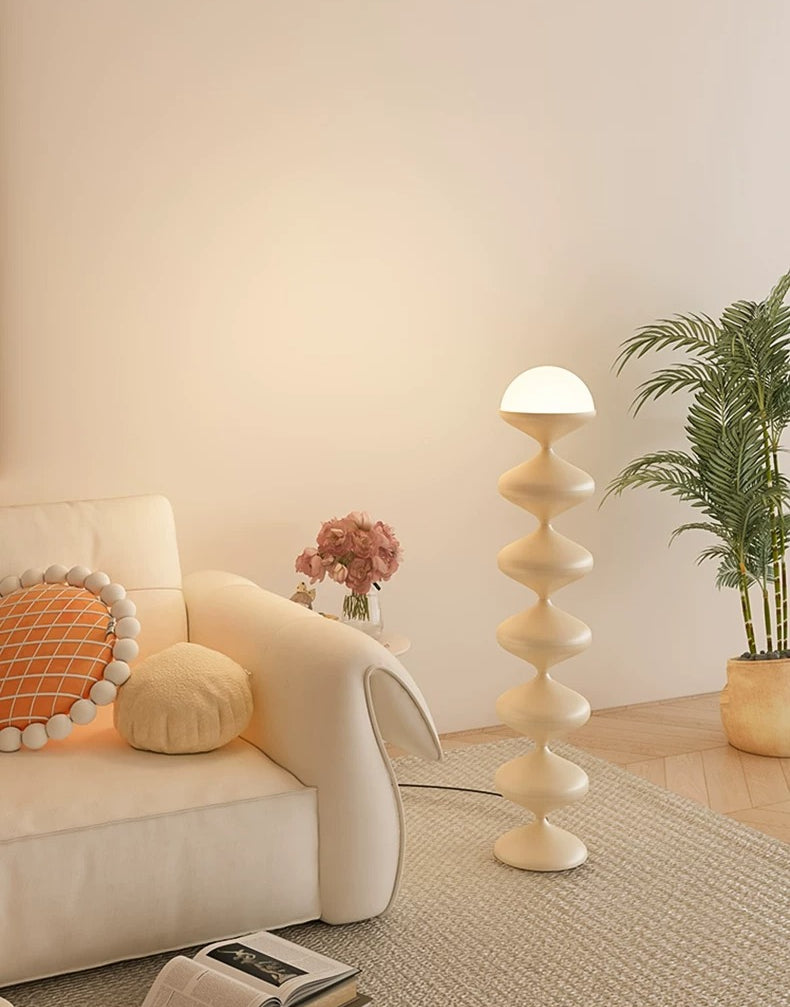 French Gourd Floor Lamp – Creative Mid-Century Design & Modern Cream Style