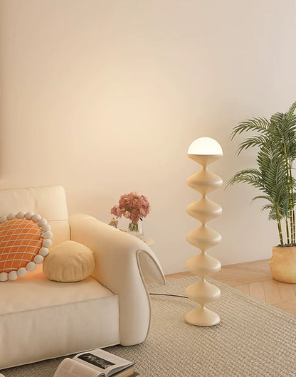 French Gourd Floor Lamp – Creative Mid-Century Design & Modern Cream Style