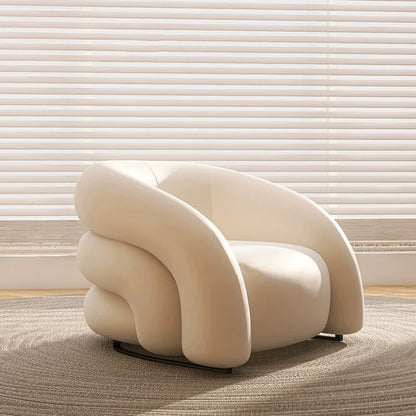 Designer Single Fabric Curved Armchair -Sleek And Comfortable Sofa