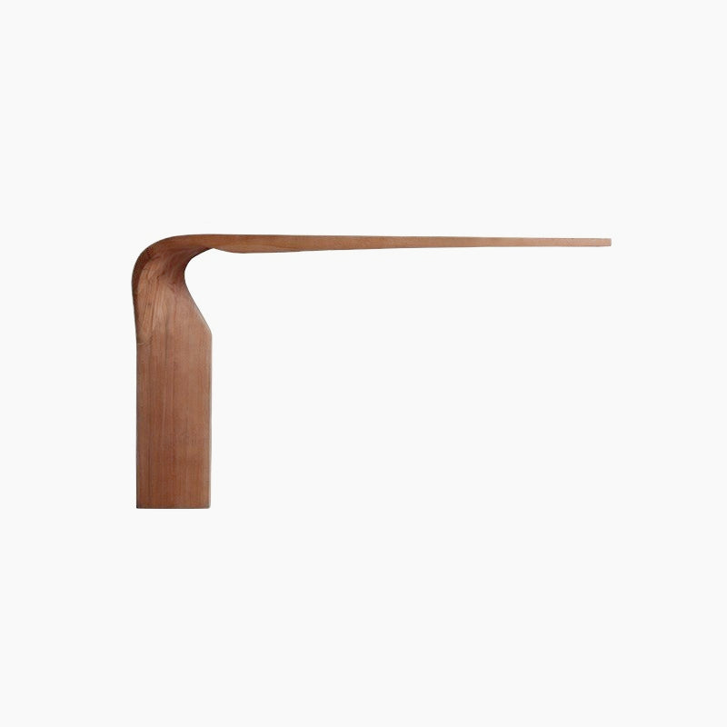 Modern Minimalist Sculptural Console Table - Solid Wood Wall-Mounted Entryway Shelf