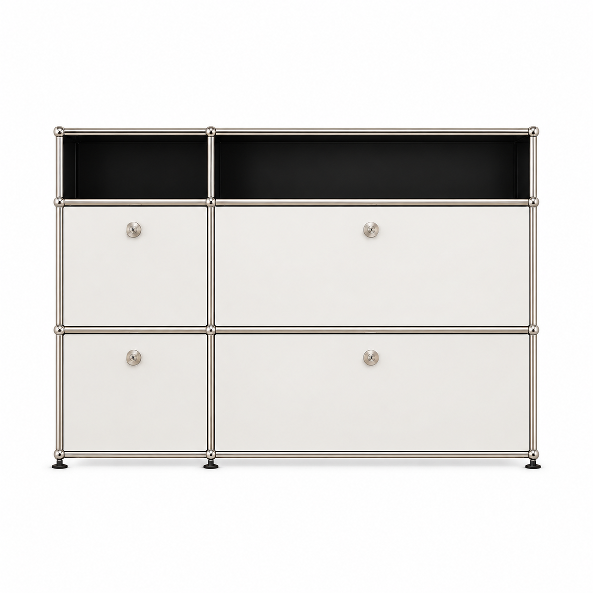 Sideboard im USM-Stil mit Colour-Blocking – Aufbewahrung im Bauhaus-Design