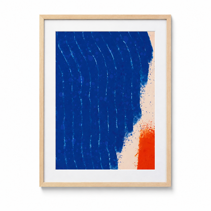 Opera d'arte da parete astratta Hsiao Chin Bold – Studio sui colori blu, giallo e rosso