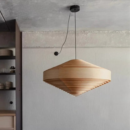Bauhaus-Style 1003 Hans Pendant By Vaarnii– A Modern Revival of Pine Veneer & Warm Glow