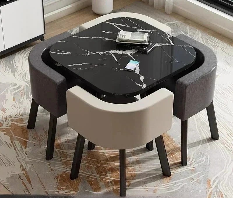 Nordic-Style Table and Chair Set with Storage-Redefining Light Luxury and Minimalism
