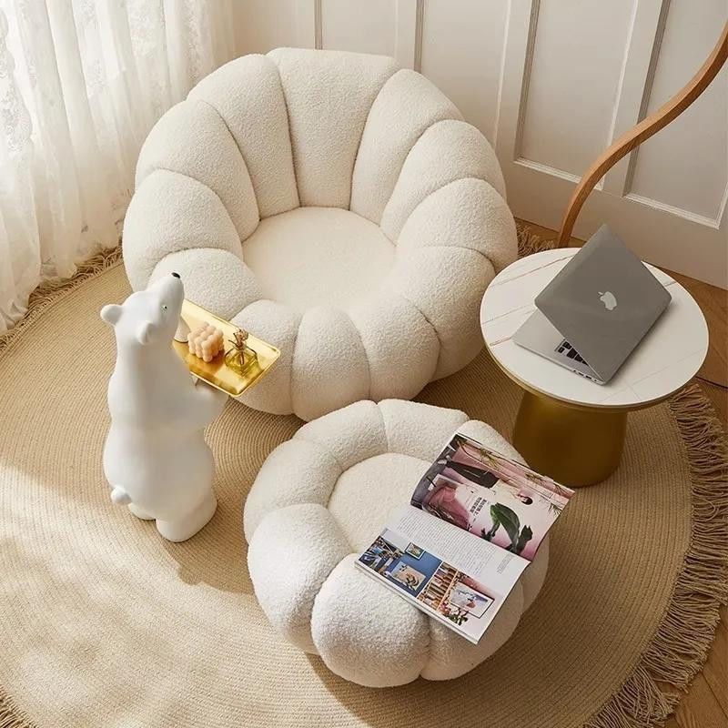 Pumpkin Bliss – Cream-Style Reclining Floor Chair for Cozy Bedrooms & Balconies