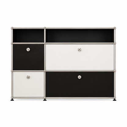 Sideboard im USM-Stil mit Colour-Blocking – Aufbewahrung im Bauhaus-Design