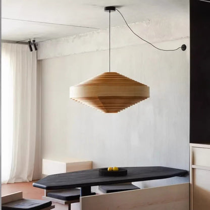 Bauhaus-Style 1003 Hans Pendant By Vaarnii– A Modern Revival of Pine Veneer & Warm Glow