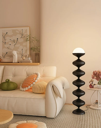French Gourd Floor Lamp – Creative Mid-Century Design & Modern Cream Style