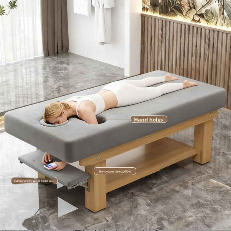 Nordic-Style Solid Wood Massage Bed