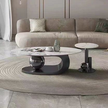 Juego de mesa de centro ovalada moderna