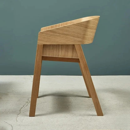 Nordic Solid Wood Dining Chair – Modern Minimalist Designer Armchair for Home & Cafe