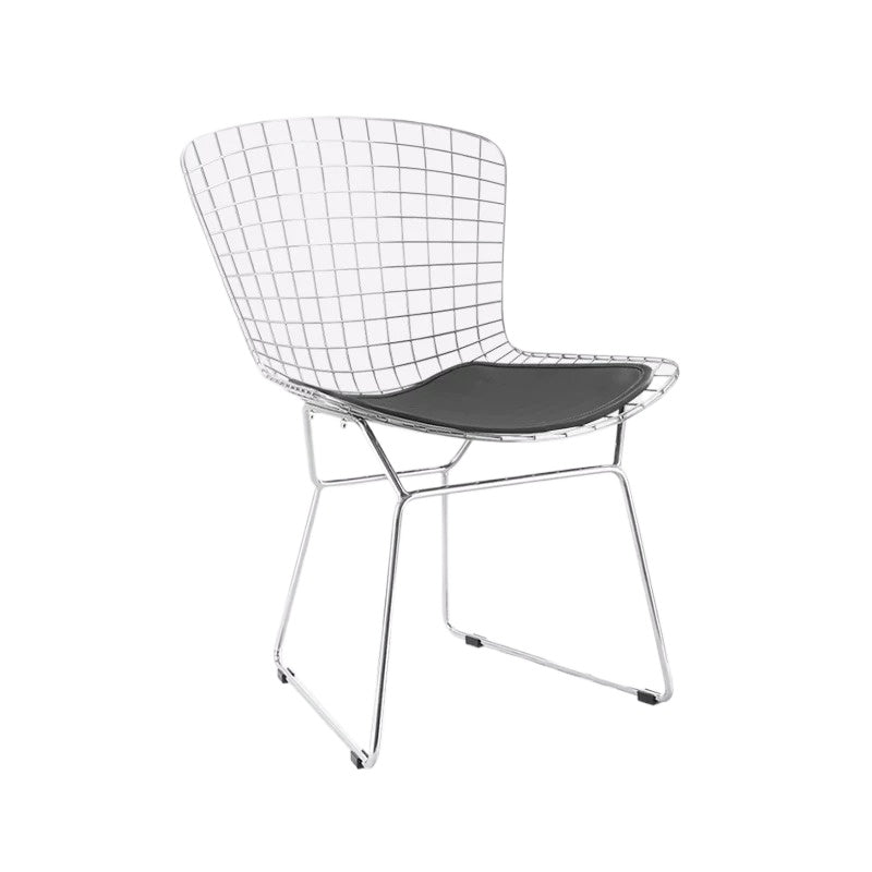 Mid-Century Modern Bauhaus Dining Chair — Minimalist Designer Steel Backrest Chair for Home