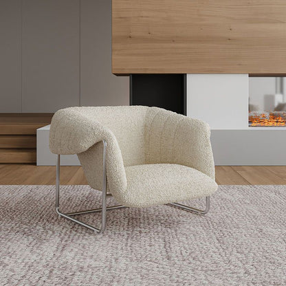 Sillón Bauhaus Bouclé — Sofá individual moderno de mediados de siglo para sala de estar