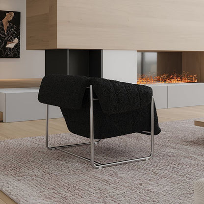 Sillón Bauhaus Bouclé — Sofá individual moderno de mediados de siglo para sala de estar