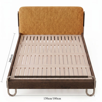 Sunnywood Upholstered Bed – Solid Wood & Chenille Vintage Platform Bed