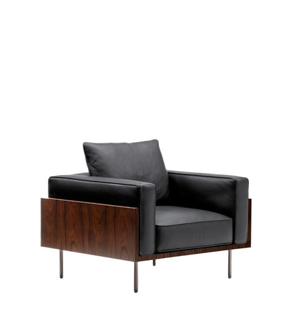Brazilian Modernist Lounge Chair – Solid Wood & Plush Comfort