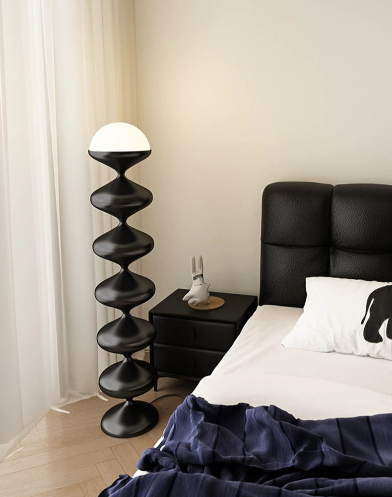 French Gourd Floor Lamp – Creative Mid-Century Design & Modern Cream Style