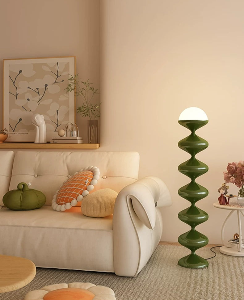French Gourd Floor Lamp – Creative Mid-Century Design & Modern Cream Style