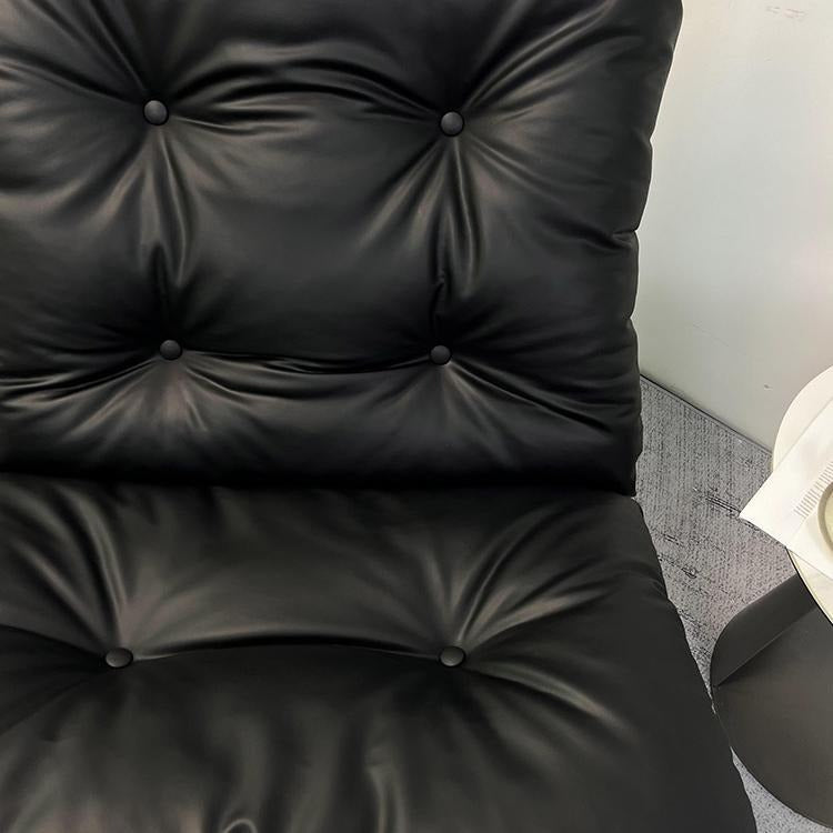 Sillón Omelette, réplica de sillón - Sillón Bauhaus de cuero italiano con respaldo ergonómico de 105° y patas de acero inoxidable