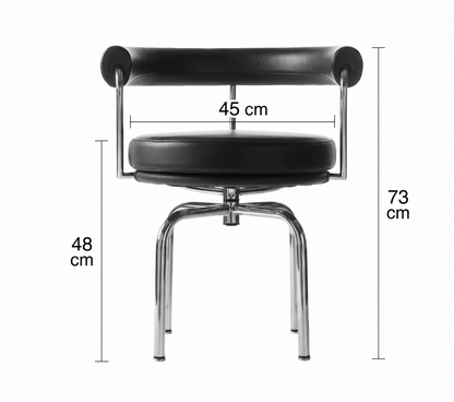 Silla LC7: Un concierto de estilo industrial de acero y cuero 