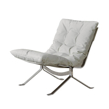 Sillón Omelette, réplica de sillón - Sillón Bauhaus de cuero italiano con respaldo ergonómico de 105° y patas de acero inoxidable