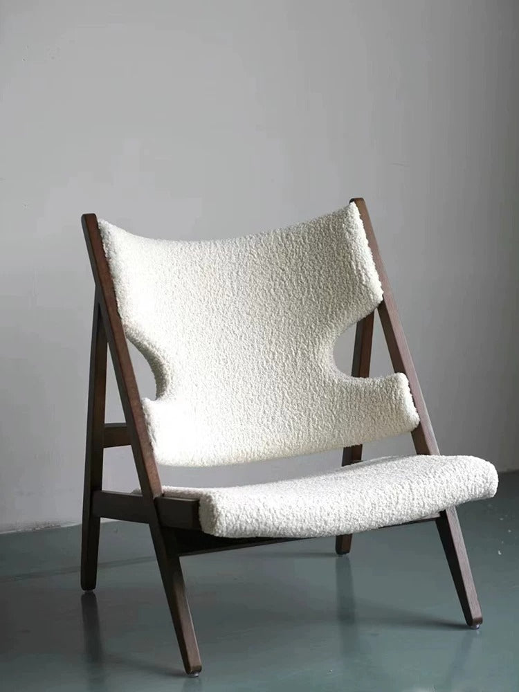 Solid Wood High-Back Lounge Chair — Minimalist Luxury & Creative Designer Style