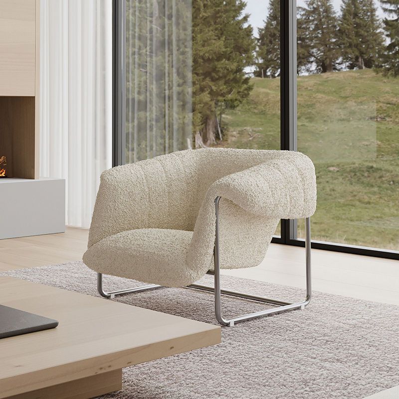Sillón Bauhaus Bouclé — Sofá individual moderno de mediados de siglo para sala de estar