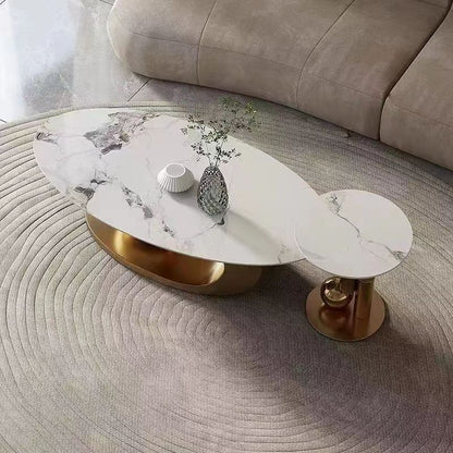 Juego de mesa de centro ovalada moderna