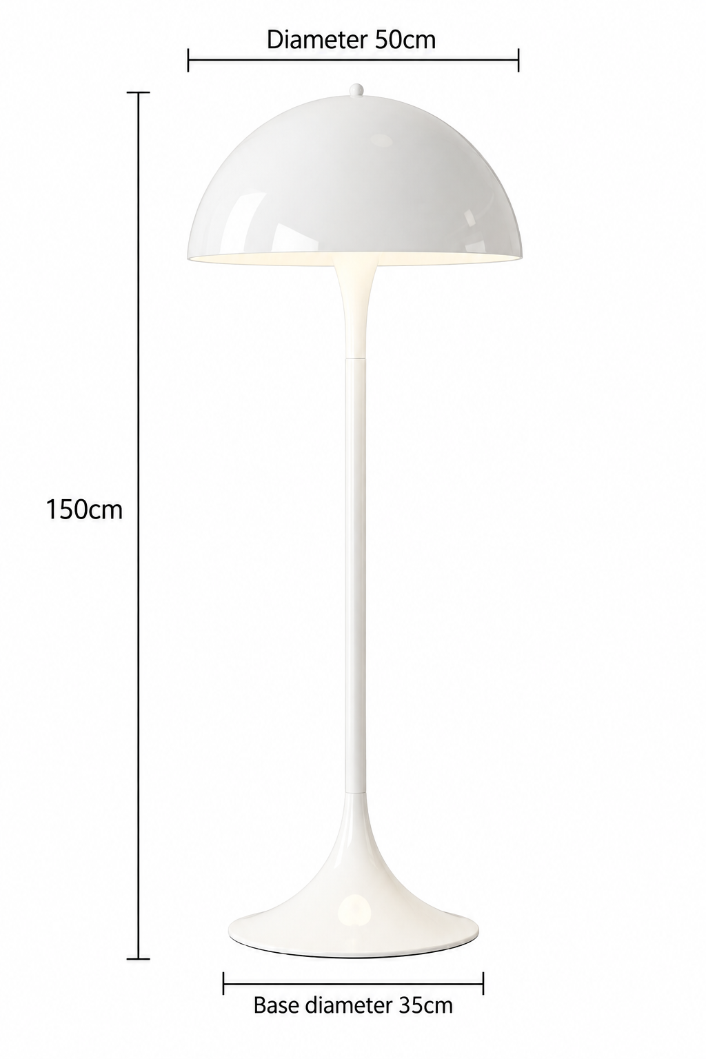 Lampada da tavolo Panthella – Lampada da tavolo a fungo Mid-Century con luce soffusa diffusa