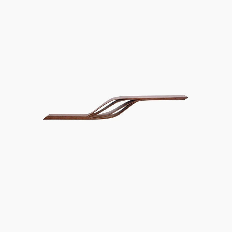Modern Minimalist Sculptural Console Table - Solid Wood Wall-Mounted Entryway Shelf