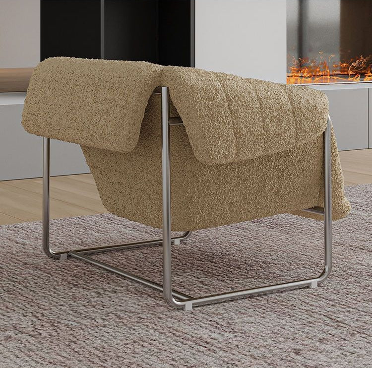 Sillón Bauhaus Bouclé — Sofá individual moderno de mediados de siglo para sala de estar