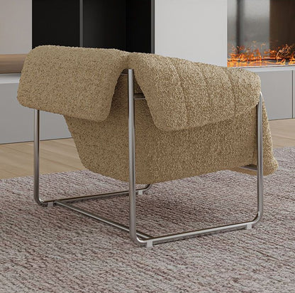 Sillón Bauhaus Bouclé — Sofá individual moderno de mediados de siglo para sala de estar