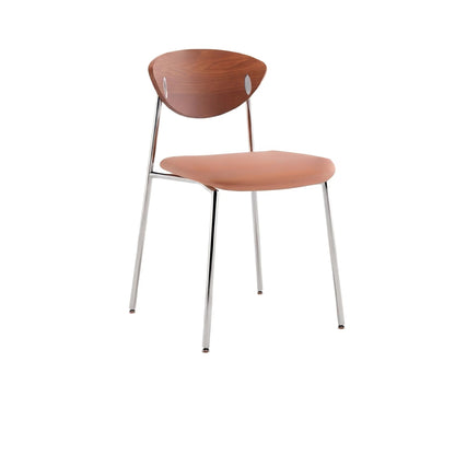 Retro Stainless Steel Lounge Chair – Mid-Century Designer Dining Seat for Cafe & Modern Home