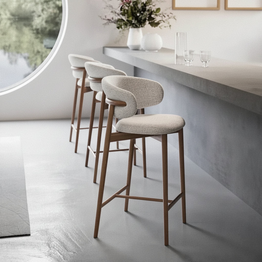 Nordic Light Luxury Dining Chair Minimalist Solid Wood Frame