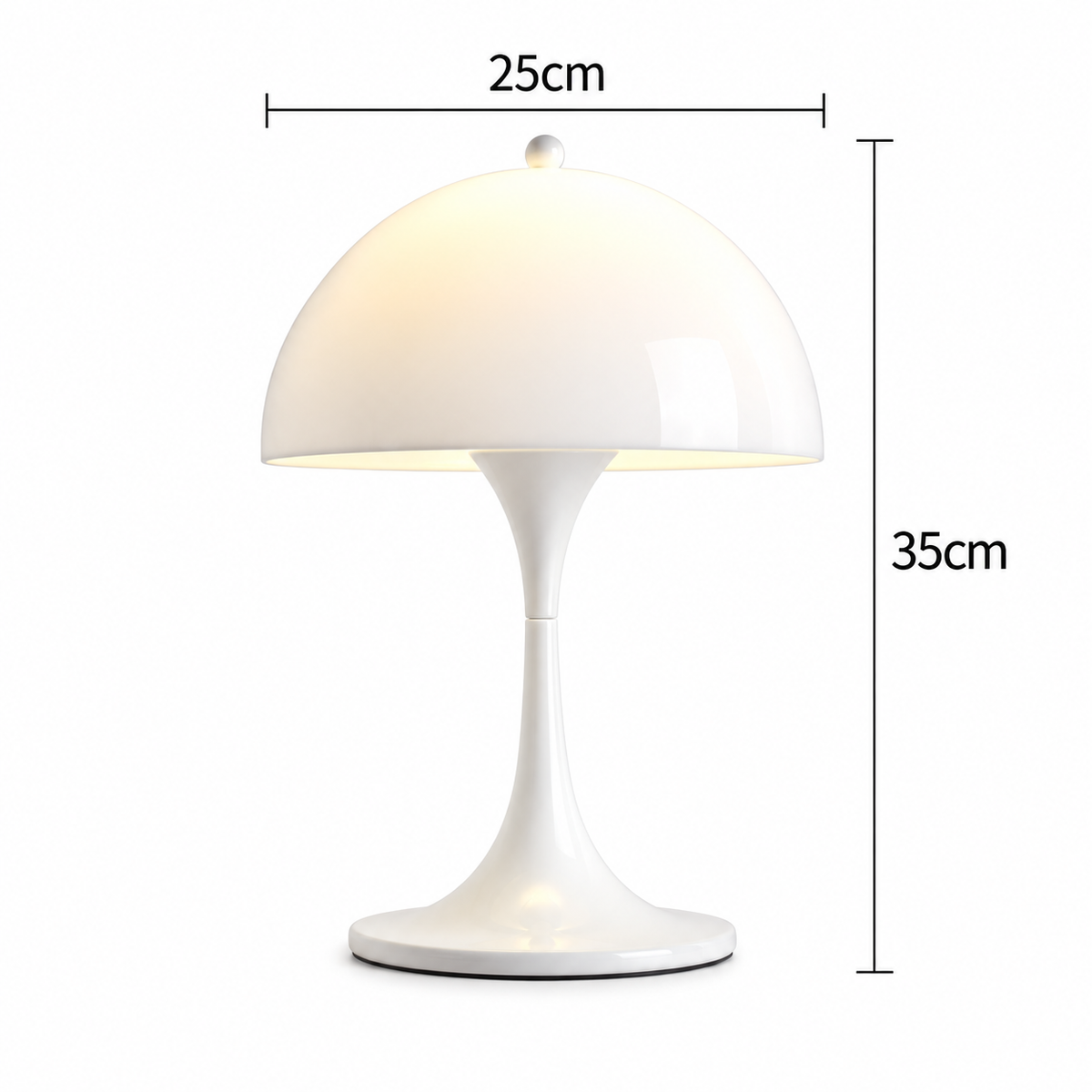 Lampada da tavolo Panthella – Lampada da tavolo a fungo Mid-Century con luce soffusa diffusa