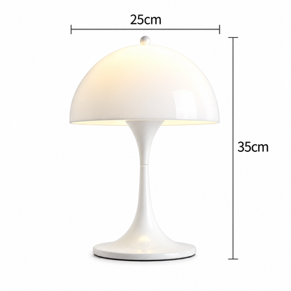 Lampada da tavolo Panthella – Lampada da tavolo a fungo Mid-Century con luce soffusa diffusa