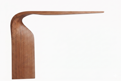 Modern Minimalist Sculptural Console Table - Solid Wood Wall-Mounted Entryway Shelf