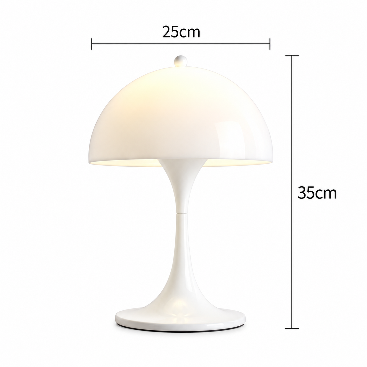 Lampada da tavolo Panthella – Lampada da tavolo a fungo Mid-Century con luce soffusa diffusa