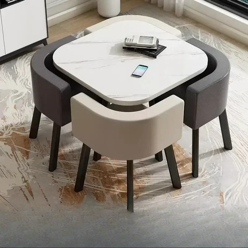 Nordic-Style Table and Chair Set with Storage-Redefining Light Luxury and Minimalism