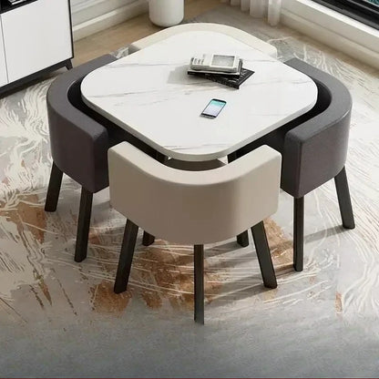 Nordic-Style Table and Chair Set with Storage-Redefining Light Luxury and Minimalism