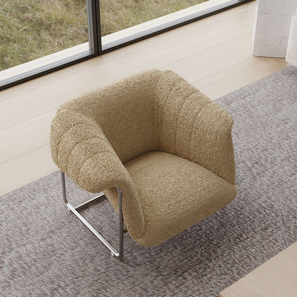 Sillón Bauhaus Bouclé — Sofá individual moderno de mediados de siglo para sala de estar