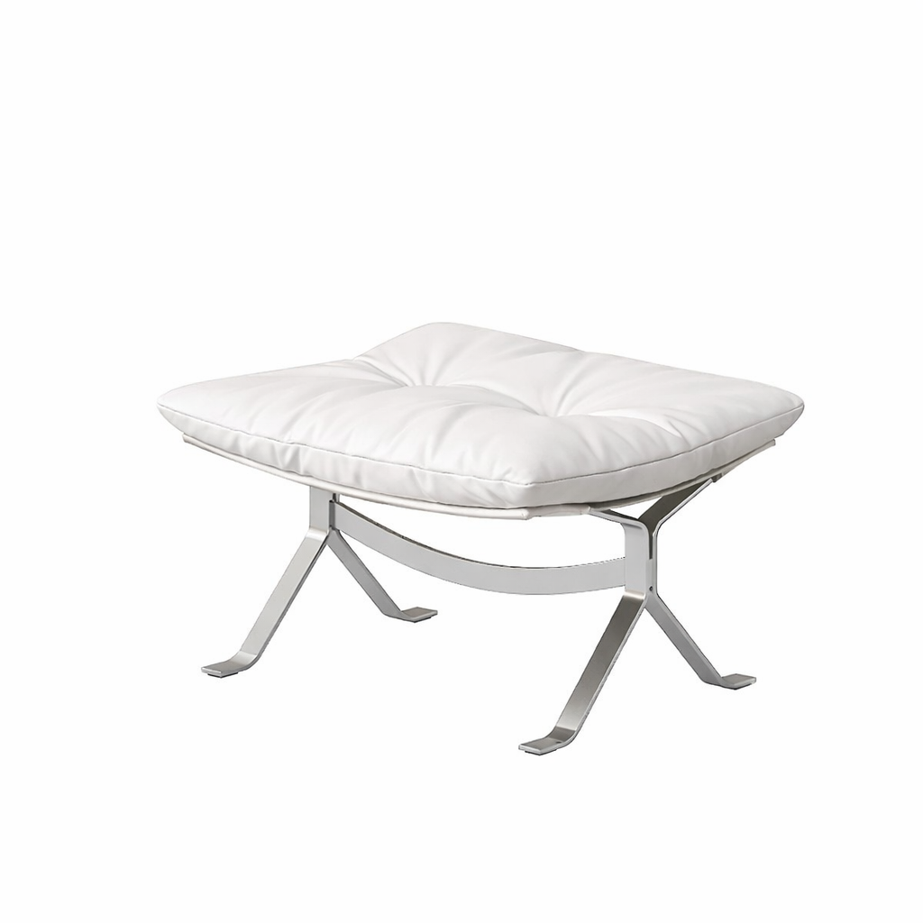 Sillón Omelette, réplica de sillón - Sillón Bauhaus de cuero italiano con respaldo ergonómico de 105° y patas de acero inoxidable