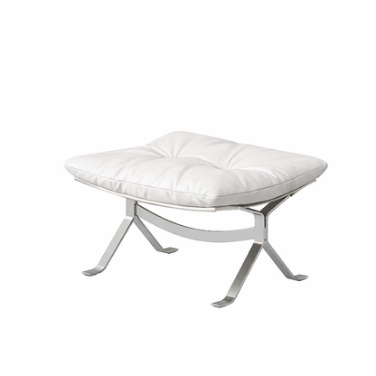 Sillón Omelette, réplica de sillón - Sillón Bauhaus de cuero italiano con respaldo ergonómico de 105° y patas de acero inoxidable