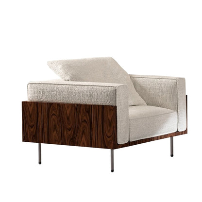 Brazilian Modernist Lounge Chair – Solid Wood & Plush Comfort