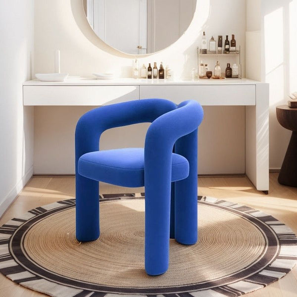Chaise de Coiffeuse de Luxe Crème – Chaise de Maquillage de Designer Moderne et Minimaliste avec Dossier