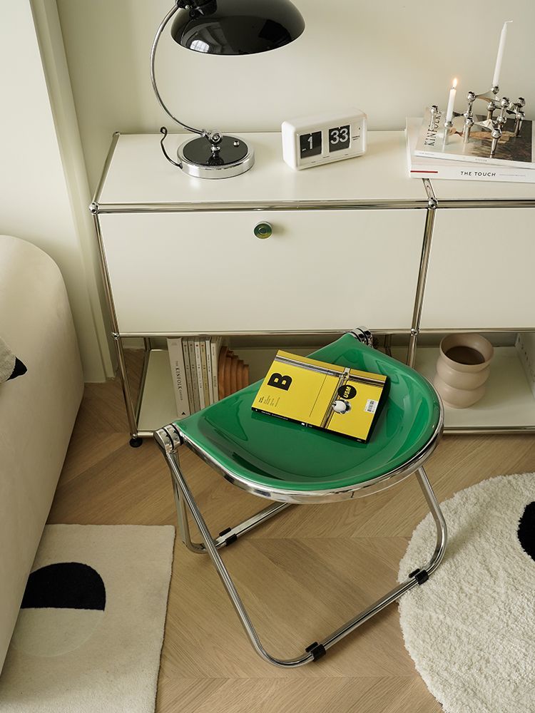 Modern Acrylic Folding Stool – A Fusion of Minimalist Design and Everyday Functionality