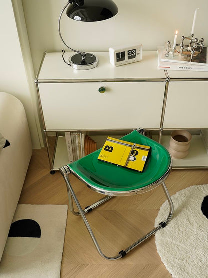 Modern Acrylic Folding Stool – A Fusion of Minimalist Design and Everyday Functionality