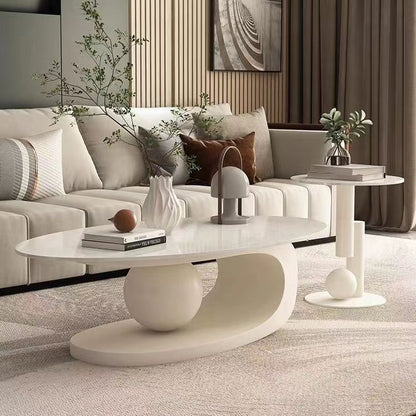Juego de mesa de centro ovalada moderna