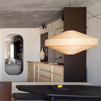 Bauhaus-Style 1003 Hans Pendant By Vaarnii– A Modern Revival of Pine Veneer & Warm Glow